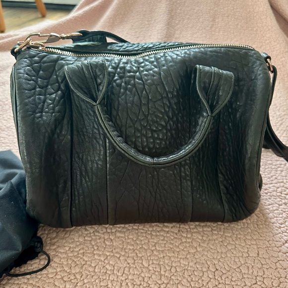 Alexander Wang Rocco Duffle Bag Purse Black Rose Gold - Picture 3 of 11